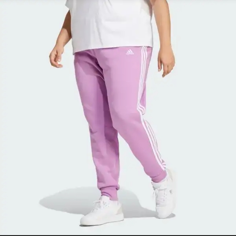 Adidas Purple, White Slim Fit Tapered Leg Full-Length Fleece Joggers Size 2X NWT